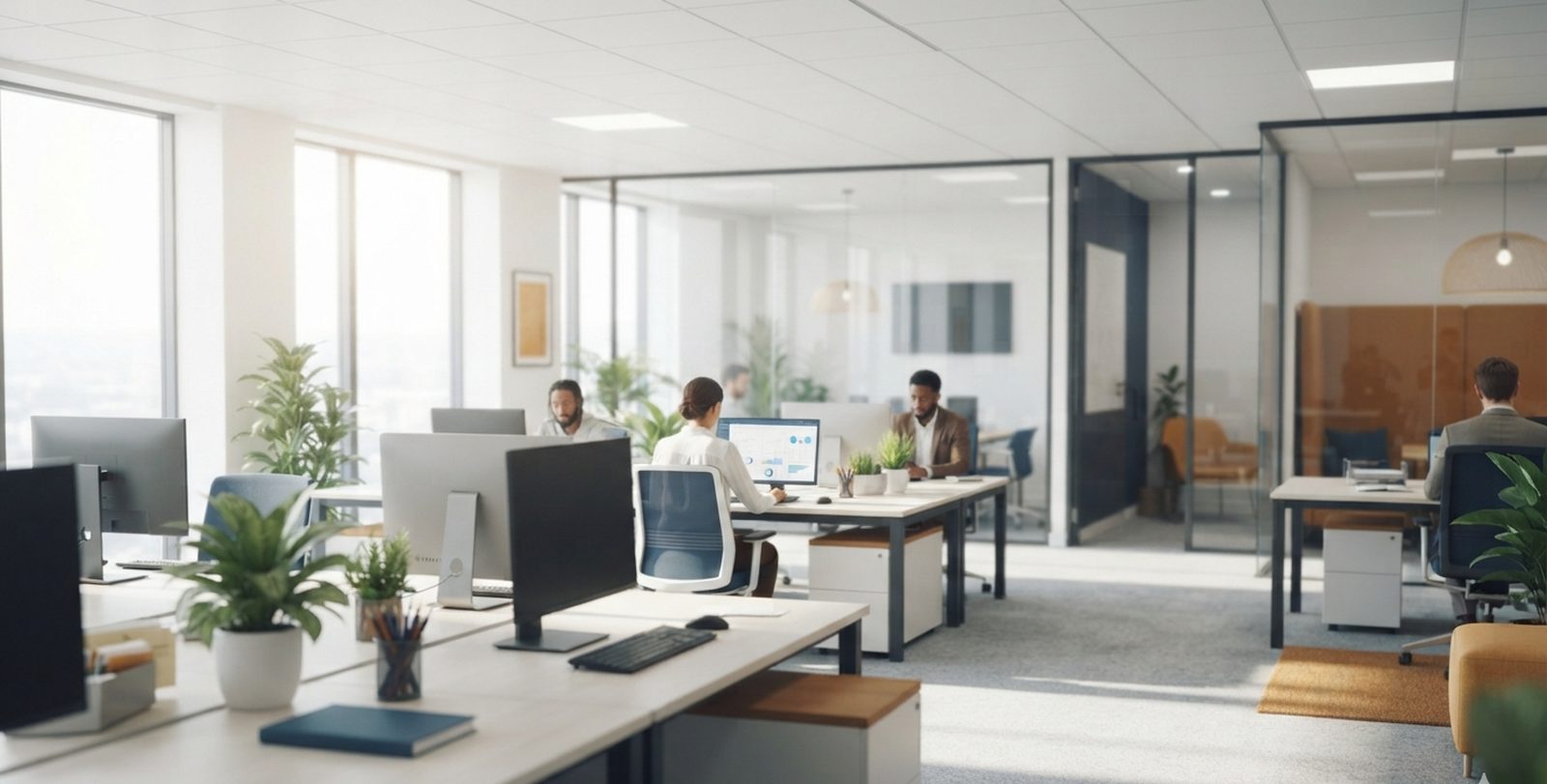 Inside the SOG-SYS Solutions office, a bright modern workspace